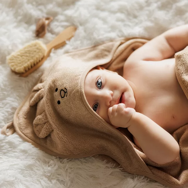 BabyOno rank&scaron;luostis su gobtuvu bambukinis 100x100 tamsiai kreminis 1553/06 &ndash; nuotrauka 6