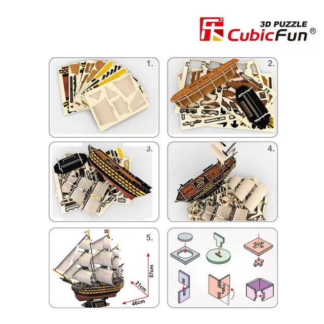 CUBIC FUN CUBICFUN 3D dėlionė &bdquo;Laivas Karalienė Viktorija&ldquo; &ndash; nuotrauka 5