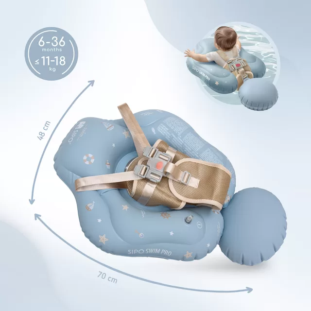 SIPO pripučiamas plaukimo ratas kūdikiams vaikams 6-36 m 11&ndash;18kg mėlynas SWM103TR &ndash; nuotrauka 5