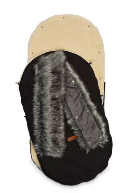 Sensillo vokelis vežimėliui, ESKIMO, vilnonis, 100x46, juodas, 8340 &ndash; nuotrauka 2