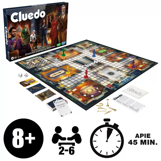 HASBRO GAMING CLUEDO Klasikinis paslačių žaidimas, lietuvių k. &ndash; nuotrauka 9