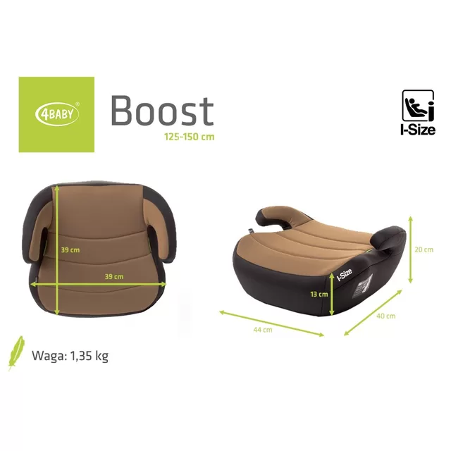 4Baby autokėdutė BOOST 125-150CM kreminė I-SIZE &ndash; nuotrauka 6