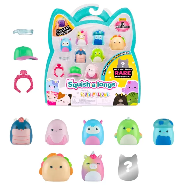 SQUISHMALLOWS SQUISH-A-LONGS Herojai, 8 vnt., 2,5 cm &ndash; nuotrauka 11