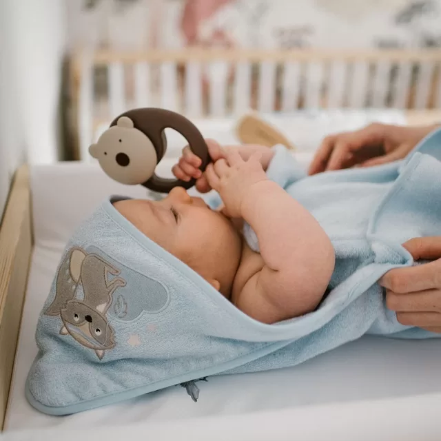 BabyOno rank&scaron;luostis su gobtuvu bambukinis 100x100 mėlynas 346/05 &ndash; nuotrauka 2
