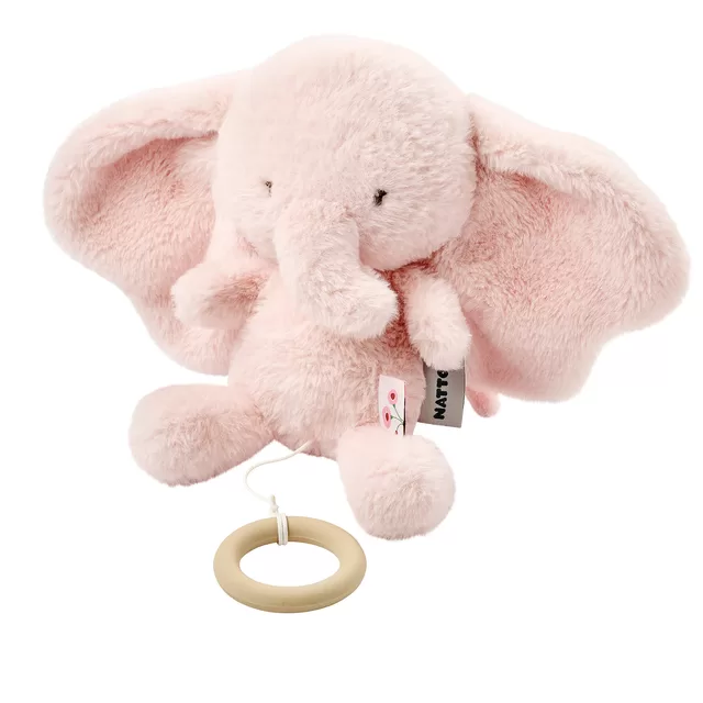 NATTOU Fanfan musical plush toy elephant pink, 25cm &ndash; nuotrauka 2