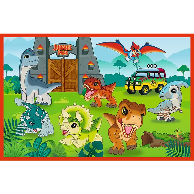 TREFL JURASSIC WORLD Dėlionių rinkinys &bdquo;Maži dinozaurai&ldquo;, 2 x 24 det. &ndash; nuotrauka 2