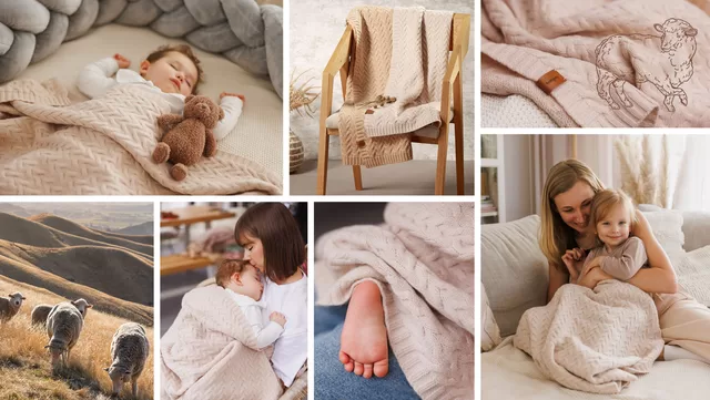 BabyOno pledas merino vilnos &scaron;viesiai kreminis 1648/01 &ndash; nuotrauka 11