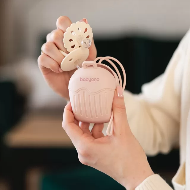 BabyOno čiulptukų dėklas silikoninis rožinis 1656/02 &ndash; nuotrauka 3
