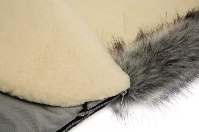 Sensillo vokelis vežimėliui, ESKIMO, vilnonis, 100x46, pilkas, 8342 &ndash; nuotrauka 4