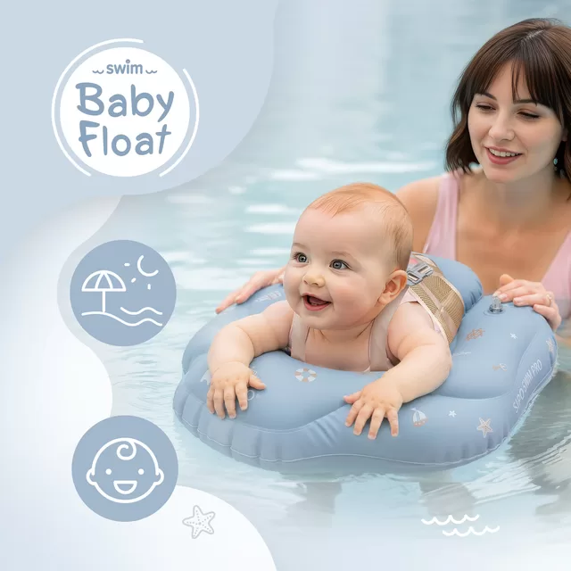 SIPO pripučiamas plaukimo ratas kūdikiams vaikams 6-36 m 11&ndash;18kg mėlynas SWM103TR &ndash; nuotrauka 9