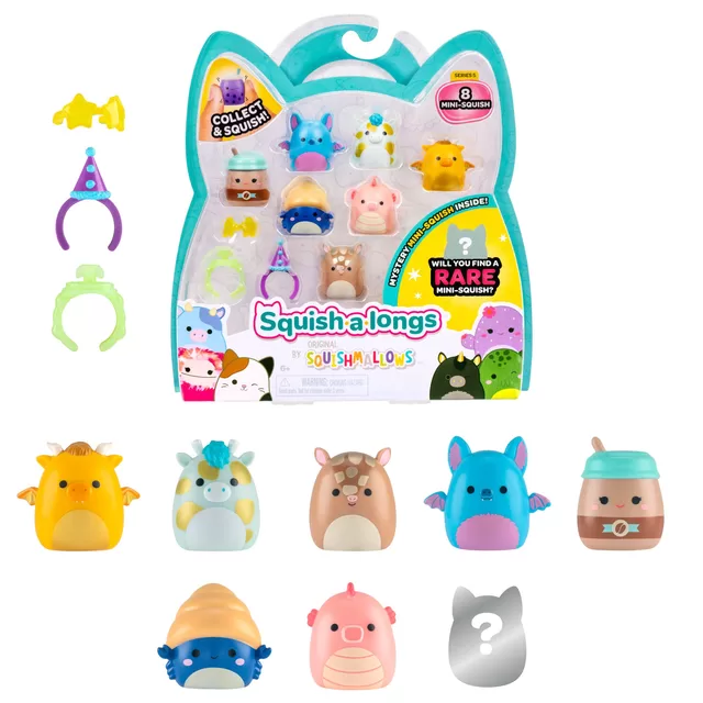 SQUISHMALLOWS SQUISH-A-LONGS Herojai, 8 vnt., 2,5 cm &ndash; nuotrauka 3