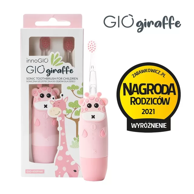InnoGiO elektrinis dantų &scaron;epetėlis žirafa rožinis GIO-450PINK &ndash; nuotrauka 2