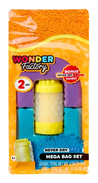 WONDER FACTORY NEVER DRY Kinetinio smėlio ir modelino rinkinys &bdquo;Mega Bag&ldquo; &ndash; nuotrauka 2