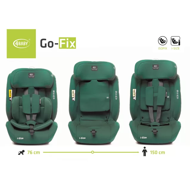 4Baby autokėdutė GO-FIX 76-150CM žalia I-SIZE &ndash; nuotrauka 6