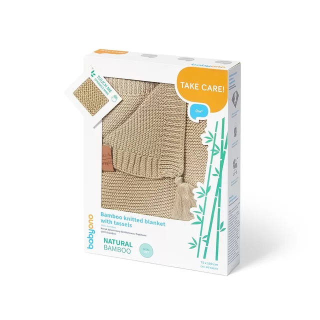 BabyOno BAMBUKINIS pledas megztas su kutukais, rudas, 546/02 &ndash; nuotrauka 2
