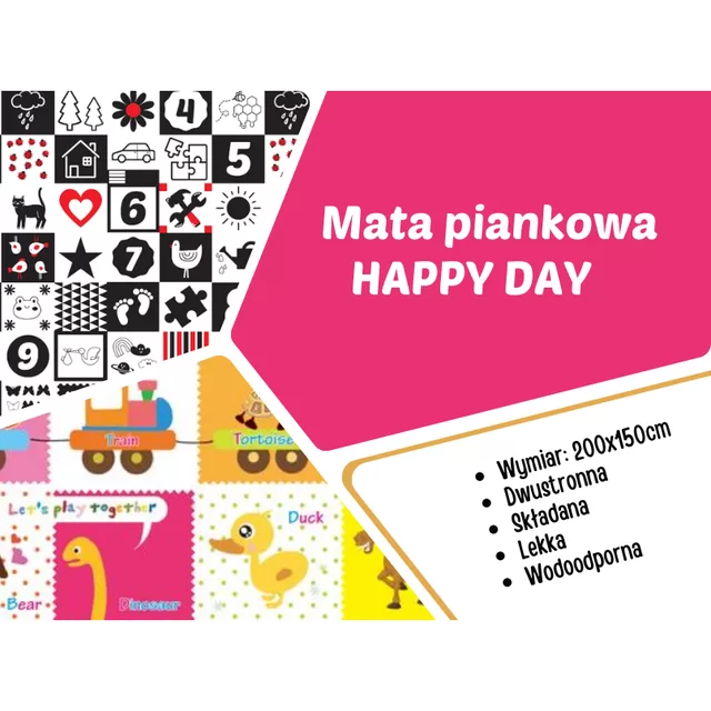 Bocioland mink&scaron;tas lankstomas žaidimų kilimėlis 150x200 cm happy day BL123 &ndash; nuotrauka 7