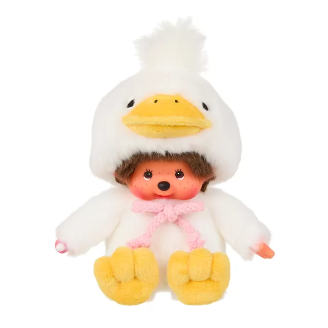 MONCHHICHI Pliu&scaron;inė beždžionėlė su ančiuko kostiumu, 18 cm &ndash; nuotrauka 2