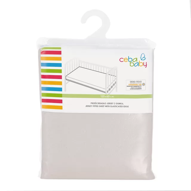 Cebababy Paklodė su guma jersey, 120x60, smėlio spalvos &ndash; nuotrauka 2