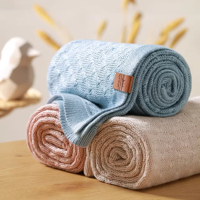 Babyono pledas megztas bambukinis rožinis 1673/01 &ndash; nuotrauka 4