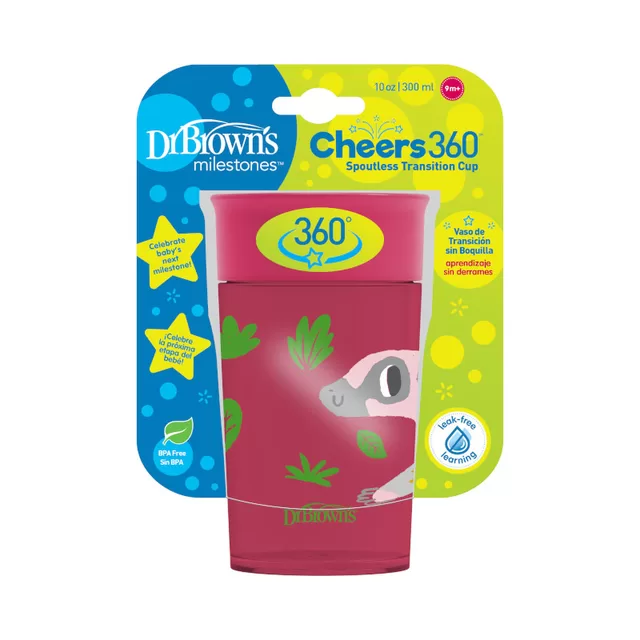 DR. BROWN'S gertuvė su dangteliu 12M+, CHEERS 360 DECO 300ml, raudona &ndash; nuotrauka 6