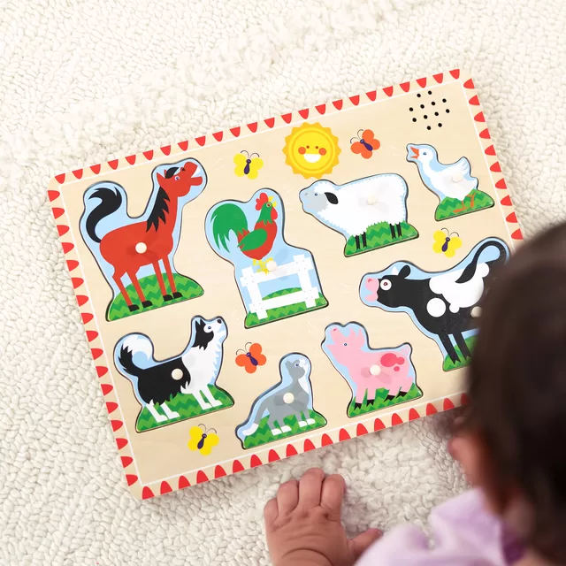 MELISSA & DOUG Farm Animals Sound Puzzle - 8 Pieces &ndash; nuotrauka 4