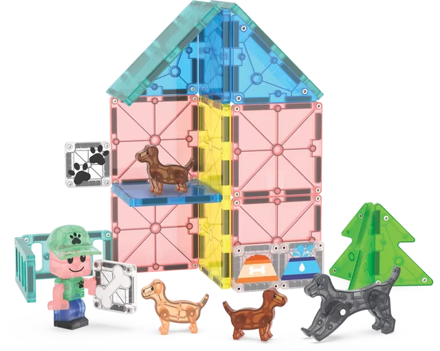 MAGNA-TILES Magnetinis konstruktorius &bdquo;&Scaron;uniukų parkas&ldquo;, 27 det. &ndash; nuotrauka 3