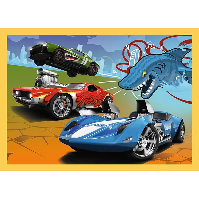 HOT WHEELS TREFL 4 dėlionių rinkinys &ndash; nuotrauka 2