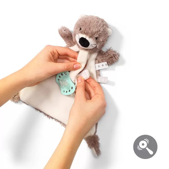 BabyOno mink&scaron;tas žaislas - migdukas su čiulptuko laikikliu, OTTER MAGIE, 739 &ndash; nuotrauka 2