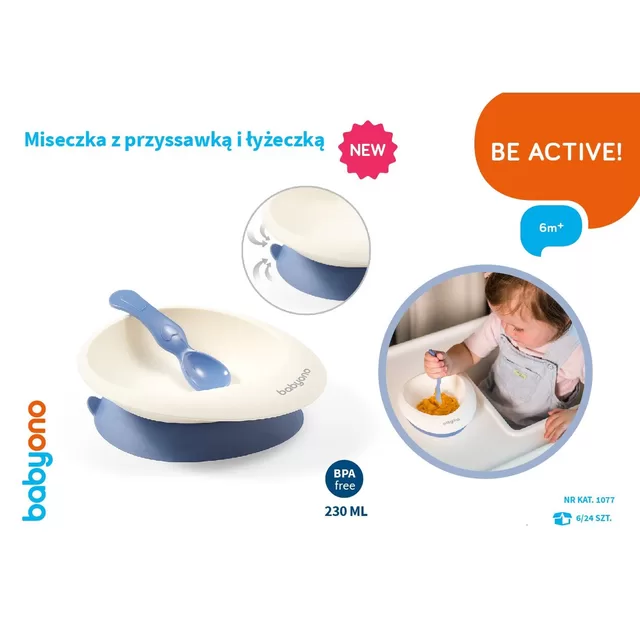 BabyOno dubenėlis limpančiu dugnu + &scaron;auk&scaron;telis Nuo 6+ mėn., mėlyna, 1077 &ndash; nuotrauka 8