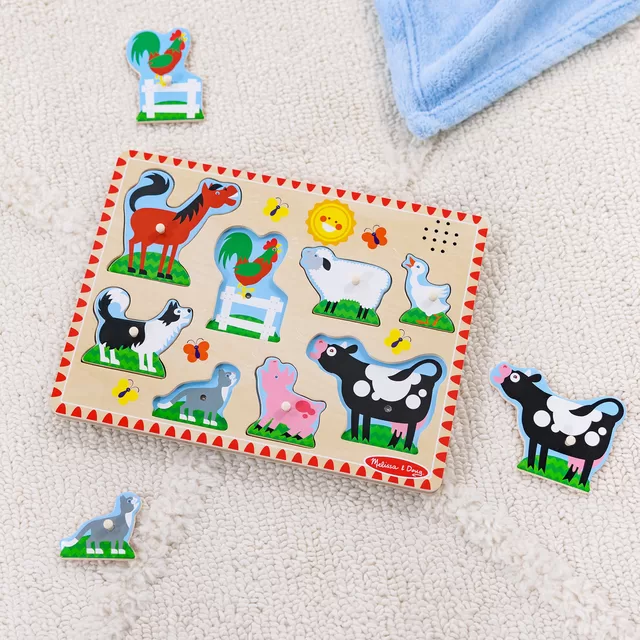 MELISSA & DOUG Farm Animals Sound Puzzle - 8 Pieces &ndash; nuotrauka 5