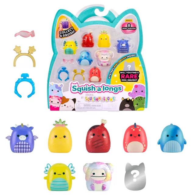 SQUISHMALLOWS SQUISH-A-LONGS Herojai, 8 vnt., 2,5 cm &ndash; nuotrauka 2