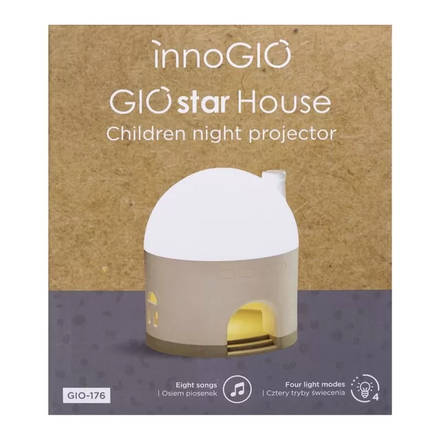 InnoGiO projektorius vaiki&scaron;kas naktinė lemputė GIOstar namukas GIO-176 &ndash; nuotrauka 2