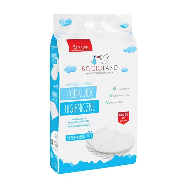 Bocioland kūdikio pervystymo paklotai 60x90, 10 vnt. BOC0156 &ndash; nuotrauka 2