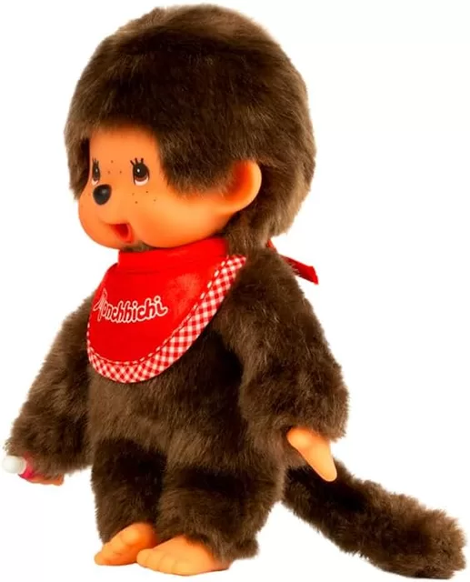 MONCHHICHI klasikinė beždžionė su raudonu seilinuku, 20 cm &ndash; nuotrauka 3