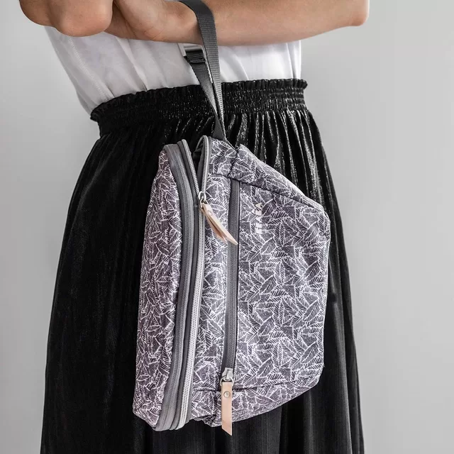 Beaba vežimėlio krep&scaron;ys-mamos rankinė 2in1, POP UP TROLLER BAG BIARRITZ HEATHER, marga pilka &ndash; nuotrauka 3