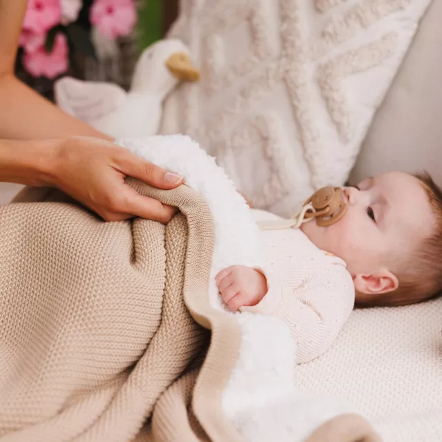 Babyono pledas medvilninis su flisu kreminis 1659/02 &ndash; nuotrauka 6