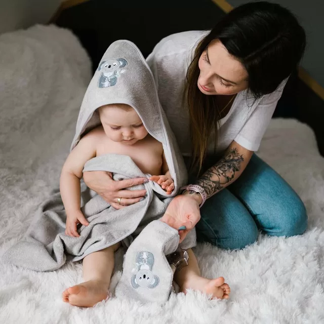 BabyOno rank&scaron;luostis su gobtuvu bambukinis 100x100 pilkas 346/06 &ndash; nuotrauka 3