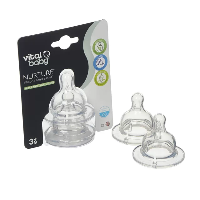 Vital Baby vidutinės tėkmės žindukas 3+ mėn. NURTURE Silicone Feed Assist &ndash; nuotrauka 3