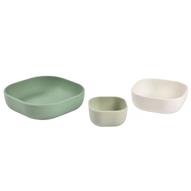 Beaba silikoninių dubenėlių rinkinys, 3 vnt., Sage green &ndash; nuotrauka 2