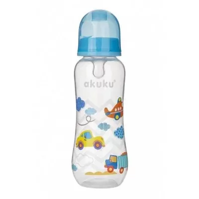Akuku maitinimo buteliukas 250 ml su silikoniniu žinduku, А0105_BLUE &ndash; nuotrauka 2