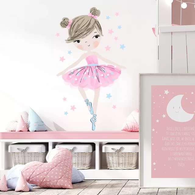 Pastelowe Love lipdukai sienoms rožinė balerina &ndash; nuotrauka 3