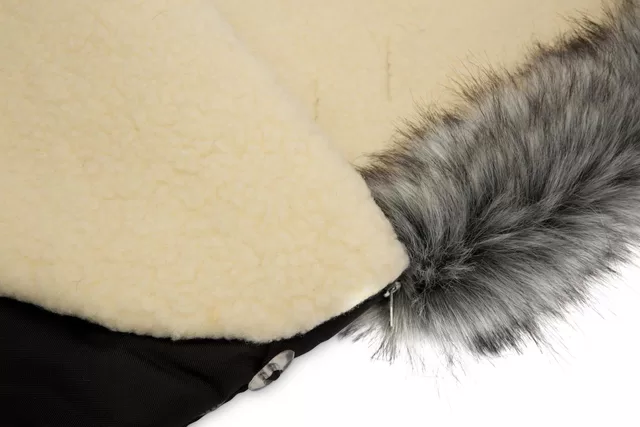 Sensillo vokelis vežimėliui, ESKIMO, vilnonis, 100x46, juodas, 8340 &ndash; nuotrauka 4