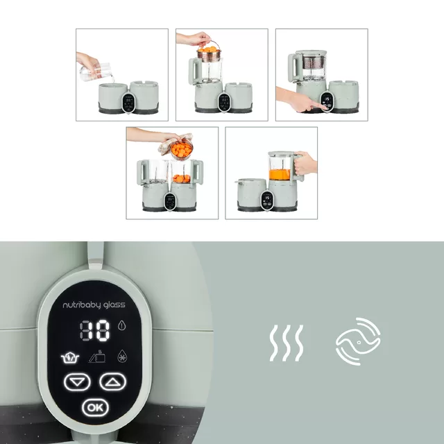 Babymoov trintuvas garintuvas Nutribaby stiklinis žalias A001138 &ndash; nuotrauka 4