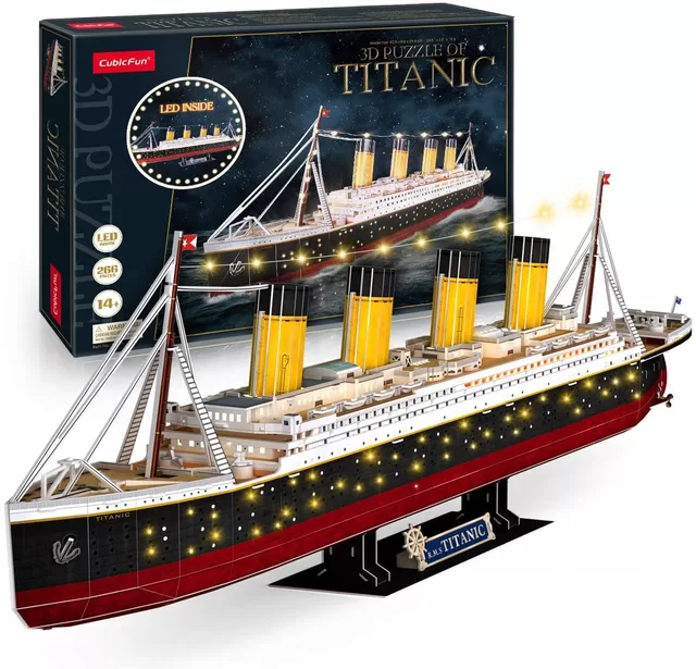 CUBIC FUN CUBICFUN 3D dėlionė su LED ap&scaron;vietimu &bdquo;Titanic&ldquo; &ndash; nuotrauka 3