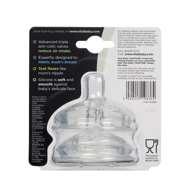 Vital Baby greitos tėkmės žindukas 6+ mėn. NURTURE &ndash; nuotrauka 3