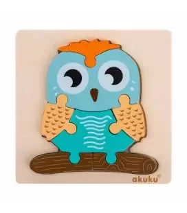 Akuku kūdikių medinė, edukacinė dėlionė OWL, A0601 &ndash; nuotrauka 2