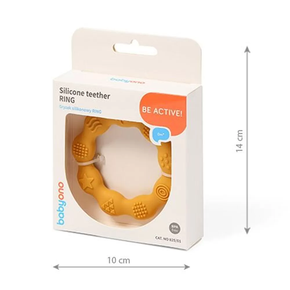 BabyOno BabyOno kramtukas silikoninis žiedas geltonas 825/01 825/01 &ndash; nuotrauka 5
