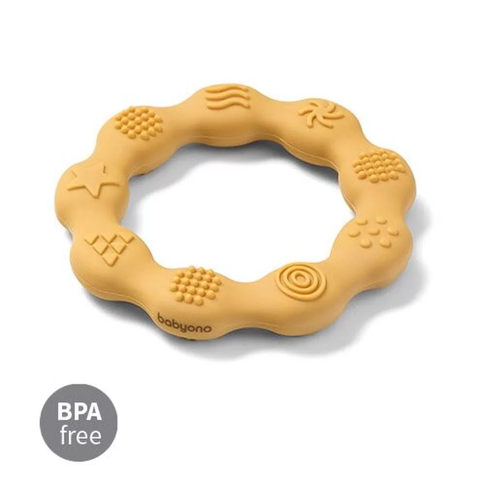 BabyOno BabyOno kramtukas silikoninis žiedas geltonas 825/01 825/01 &ndash; nuotrauka 3