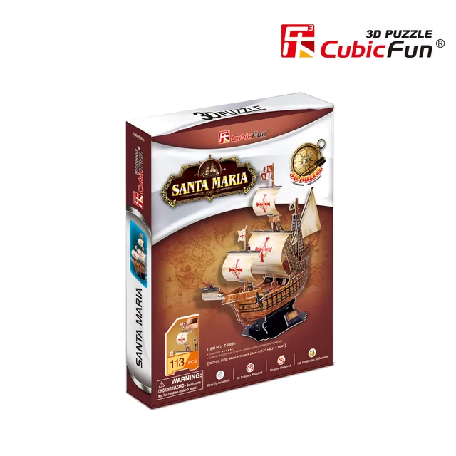 CUBIC FUN CUBICFUN 3D dėlionė (vidutinė) &bdquo;Laivas &bdquo;Santa Maria" &ndash; nuotrauka 2