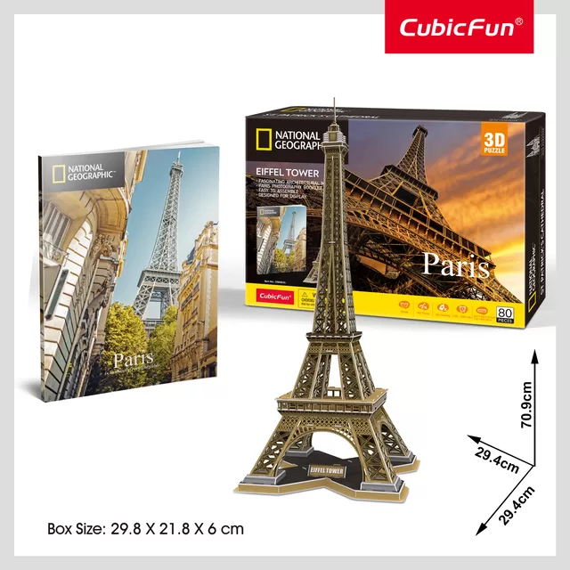 CUBIC FUN CUBICFUN 3D dėlionė &bdquo;NatGeo: Eifelio bok&scaron;tas&ldquo; &ndash; nuotrauka 2